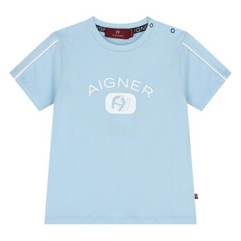 Younger Boys Blue Logo T-Shirt