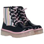 Girls Navy Blue Embellished Boots, 1, hi-res