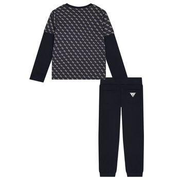 Boys Navy Blue Logo Joggers Set