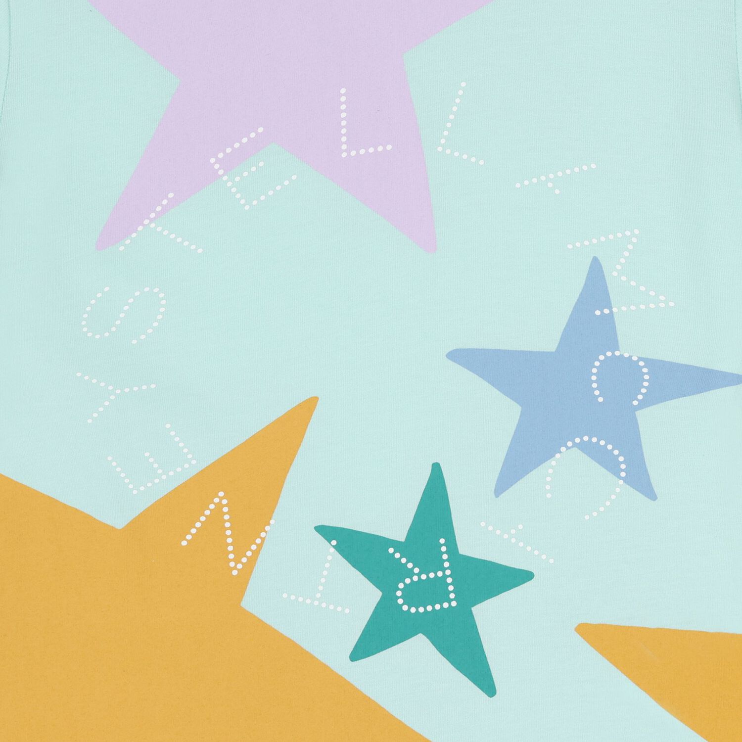 Girls Green Stars Logo T-Shirt, 1, hi-res