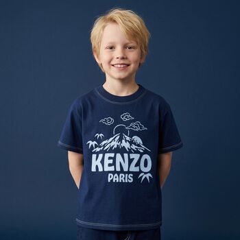 Boys Navy Blue Logo T-Shirt