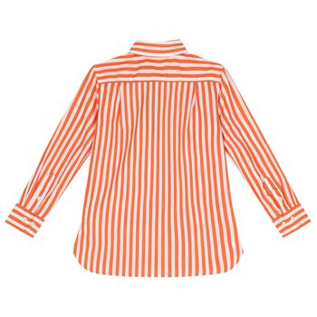 Boys Orange & White Logo Shirt