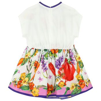 Girls White Farmer Dress