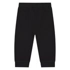 Younger Boys Ivory & Black Ikonik Karl Trouser Set, 1, hi-res