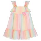 Girls Multi-Coloured Tulle Dress, 1, hi-res