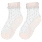 Baby Girls Pink Ruffled Socks, 1, hi-res