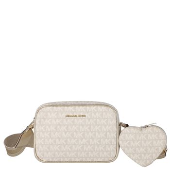 Girls Ivory & Gold Logo Shoulder Bag