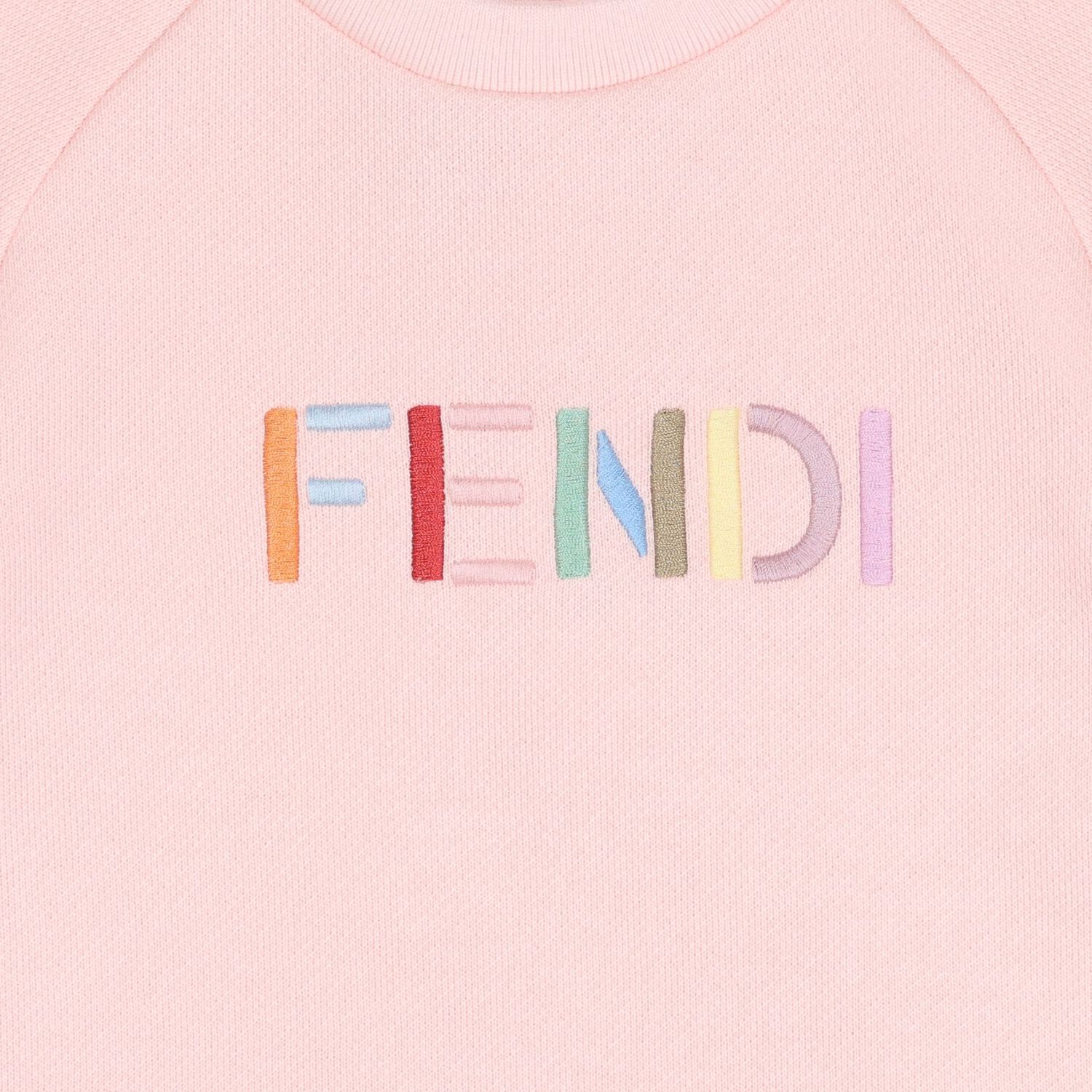 Younger Girls Pink Embroidered Logo Dress, 1, hi-res