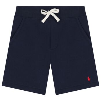 Boys Navy Blue Logo Shorts