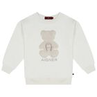 Girls Ivory Faux Fur Teddy Bear Sweatshirt, 1, hi-res