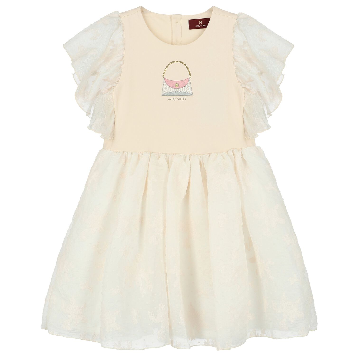 Girls Ivory Logo Bag Dress, 1, hi-res image number null