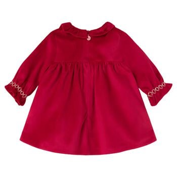 Baby Girls Red Embroidered Dress
