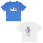 Younger Boys Blue & White T-Shirts ( 2-Pack ), 1, hi-res