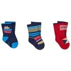 Boys Navy Blue & Red Socks ( 3-Pack ), 2, hi-res