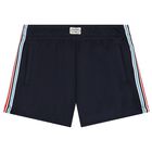Girls Navy Blue Logo Shorts, 1, hi-res