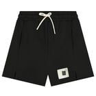 Boys Black Logo Shorts, 3, hi-res