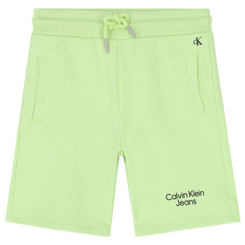 Boys Green Logo Shorts