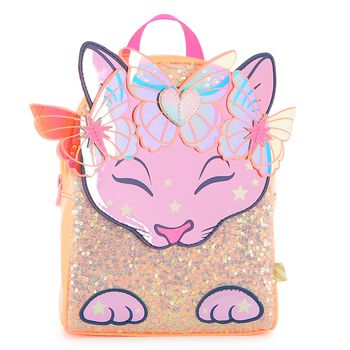 Girls Pink Cat & Sequin Backpack