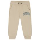 Boys Beige Logo Joggers, 1, hi-res