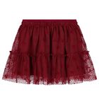 Girls Red Bow Tulle Skirt Set, 1, hi-res