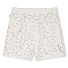 Girls Ivory Sequin Tweed Shorts , 1, hi-res