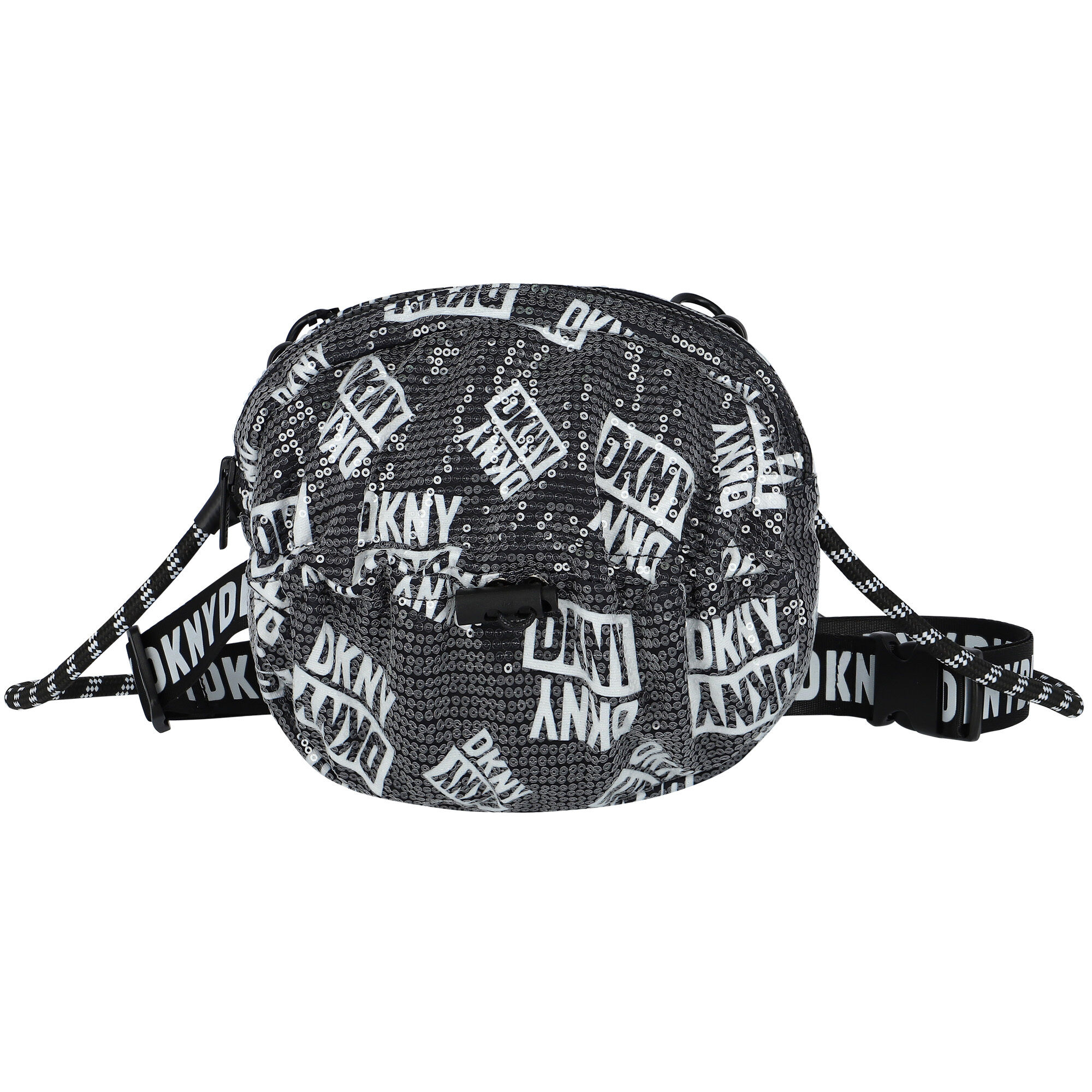 DKNY Girls Black Logo Sequin Bag Junior Couture USA