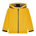 Boys Yellow Logo Zip Up Top, 2, hi-res