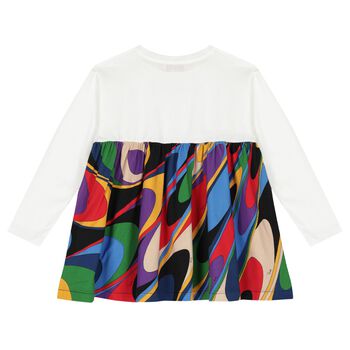 Girls White Logo Onde Dress