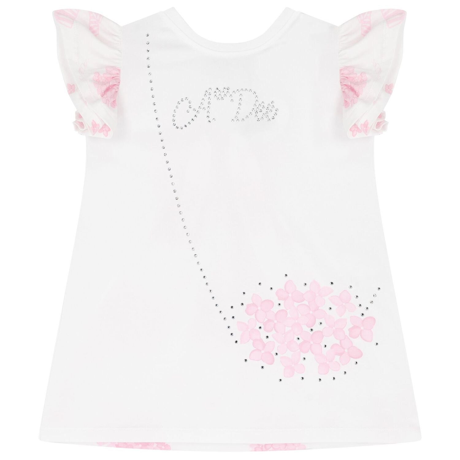 طقم ليجنز بطبعة الزهور باللونين الأبيض و الوردي للبنات, 1, hi-res image number null