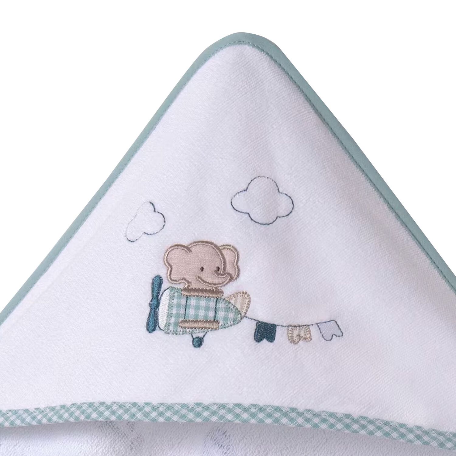 Baby Boys White Hooded Towel, 1, hi-res