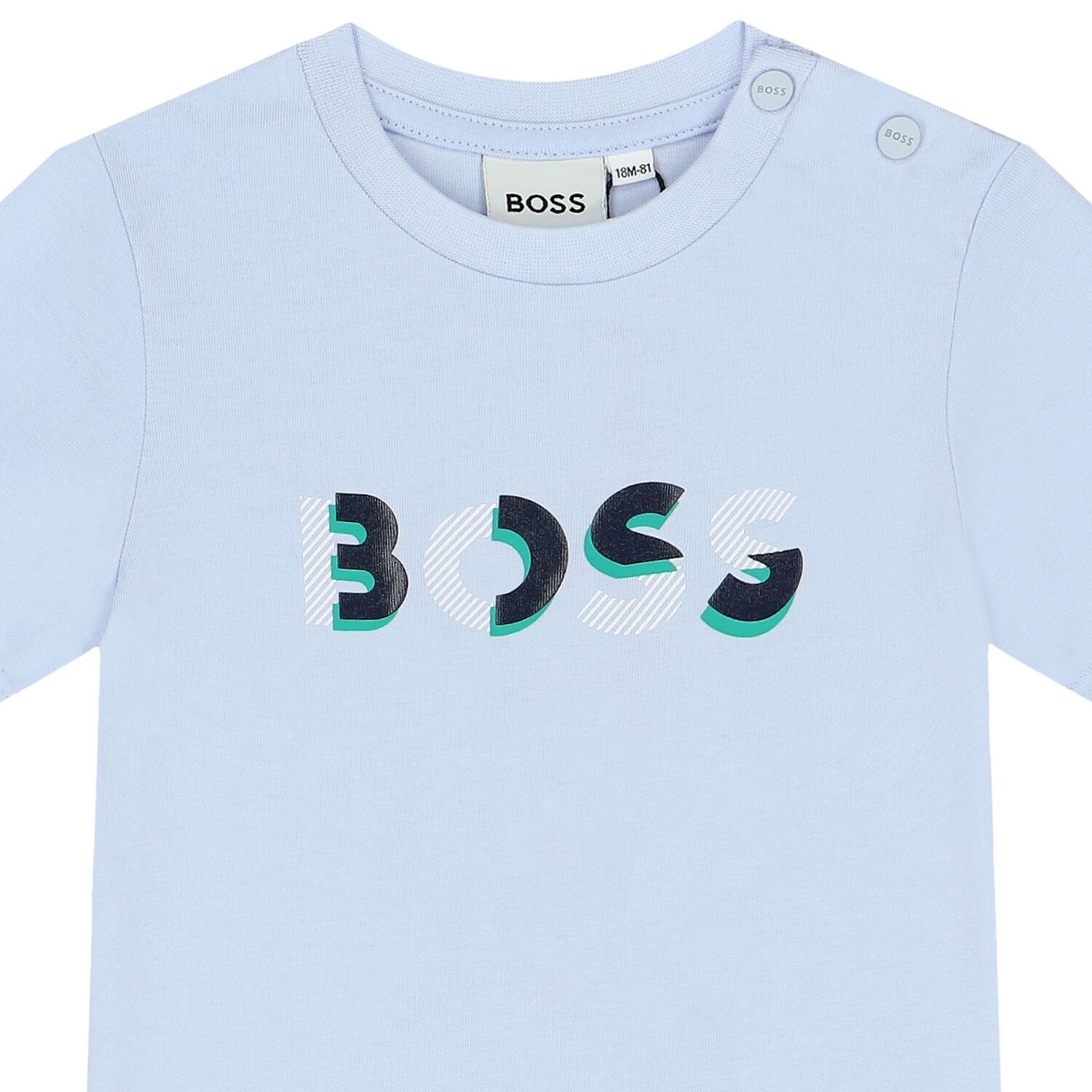 Baby Boys Pale Blue Logo T-Shirt, 1, hi-res