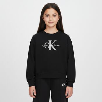 Girls Black Logo Sweatshirt