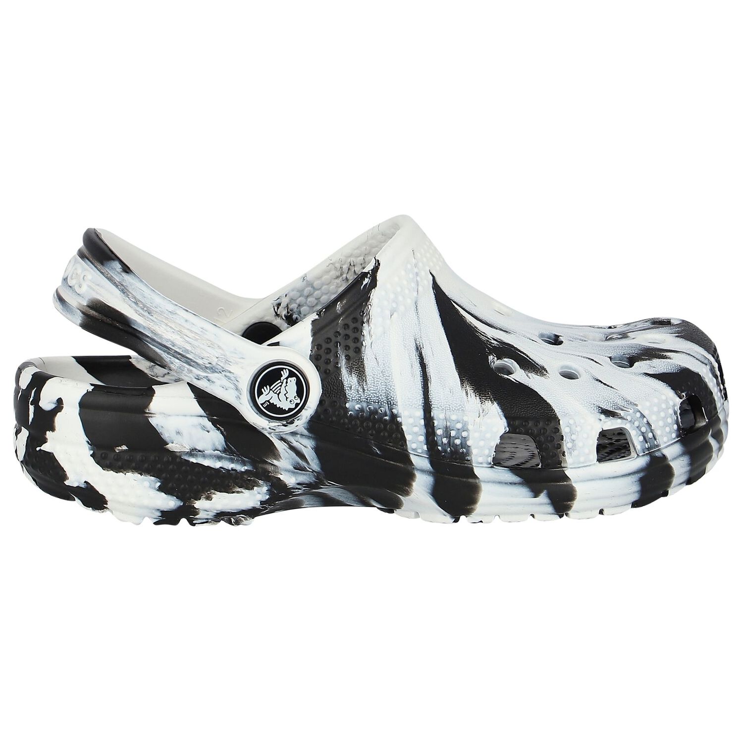 Black & White Classic Marbled Clog Sandals, 1, hi-res image number null