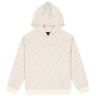 Girls Beige Logo Hooded Top, 1, hi-res