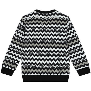 Boys Black & White Zigzag Sweatshirt