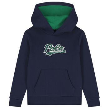 Ralph Lauren Boys Navy Blue Logo Hooded Top, 1 Boys Navy Blue Logo Hooded Top