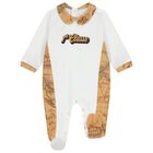 White & Beige Geo Map Babygrow Set, 2, hi-res