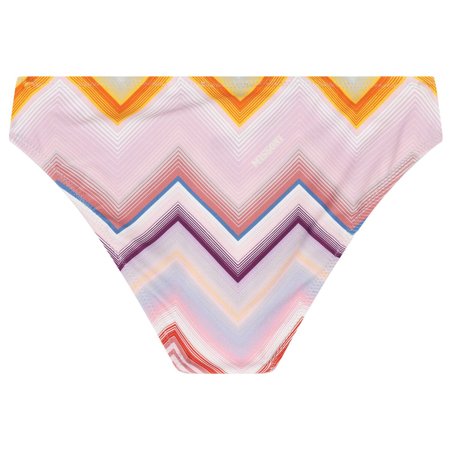Girls Pink Logo Zig Zag Fringed Bikini, 1, hi-res