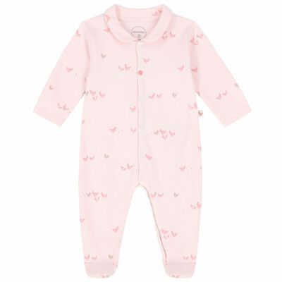 Baby Girls Pink Chicken Cotton Babygrow