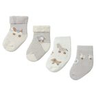 Ivory & Grey Socks ( 4 Pack ), 1, hi-res