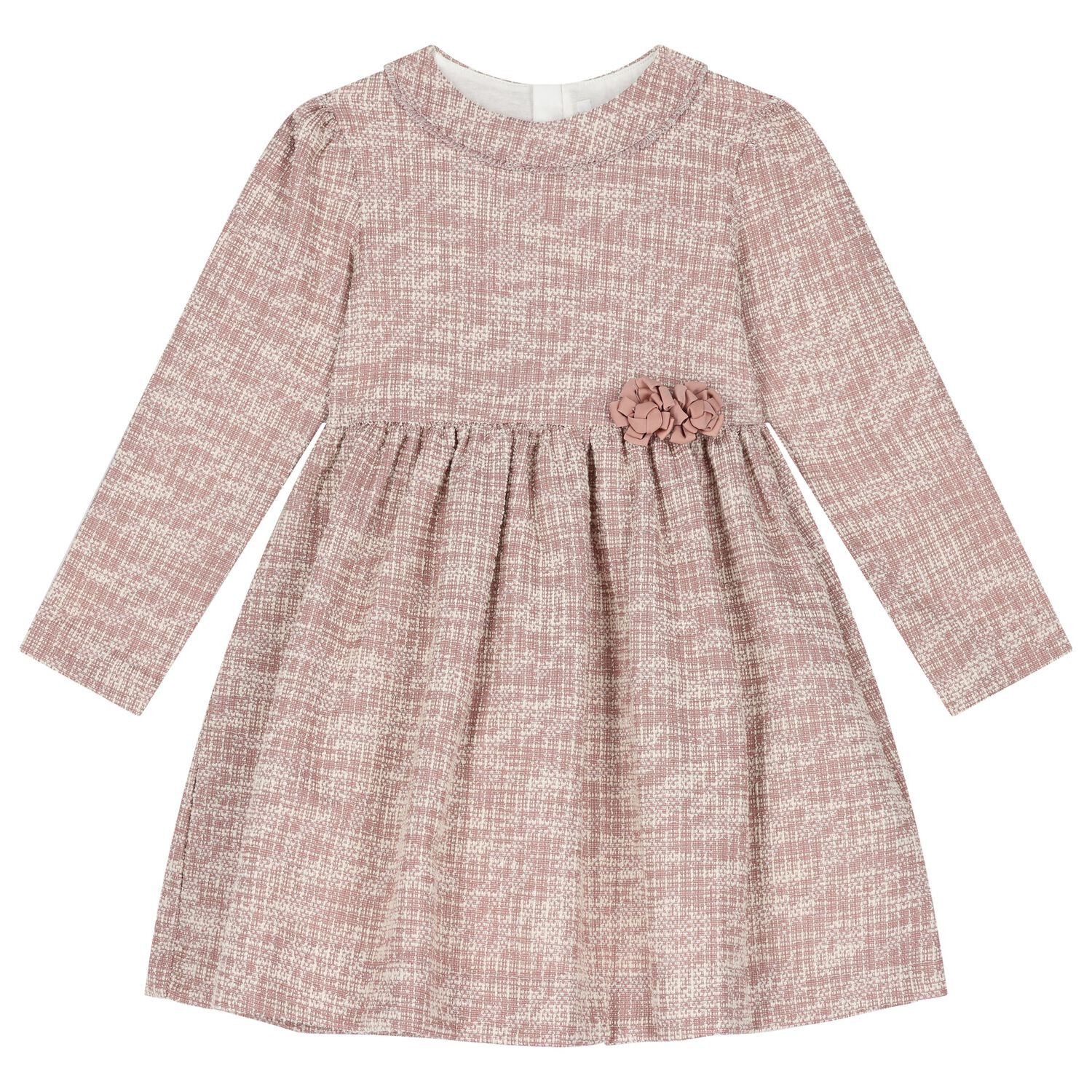 Girls Pink Tweed Dress, 1, hi-res