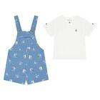 Younger Boys Blue Dungaree Set, 2, hi-res