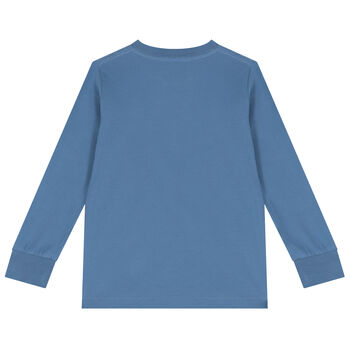 Boys Blue Logo Long Sleeve Top
