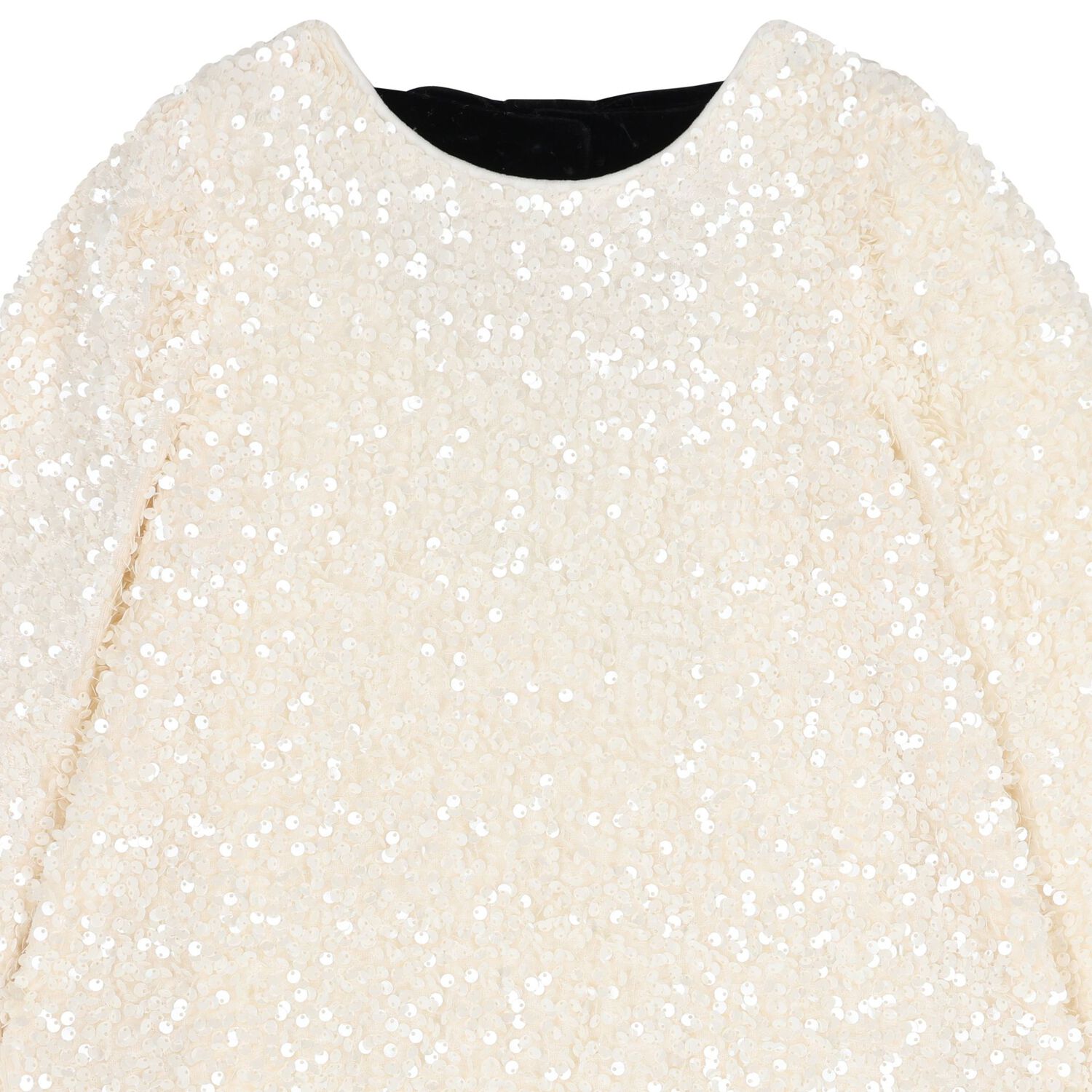 Girls Ivory Embellished Sequin Dress, 1, hi-res