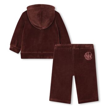 Younger Girls Red Logo Tracksuit