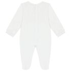 Baby Boys White Logo Babygrow, 1, hi-res