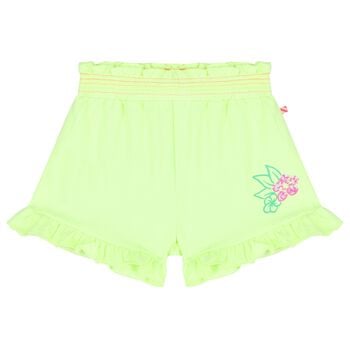 Girls Green Floral Shorts