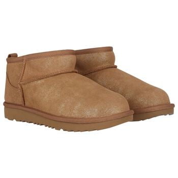 Girls Chestnut Brown Classic Ultra Mini Suede Boots 