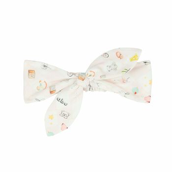 Baby Girls Pink & White Bow Headband