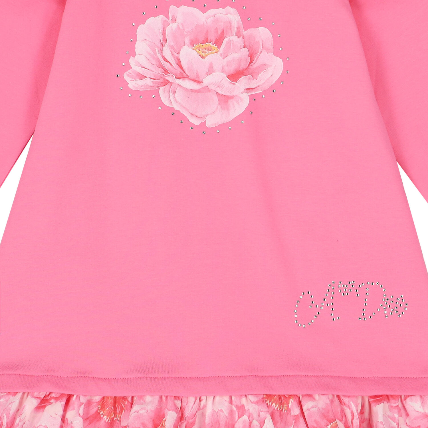 Girls Pink Floral Dress, 1, hi-res